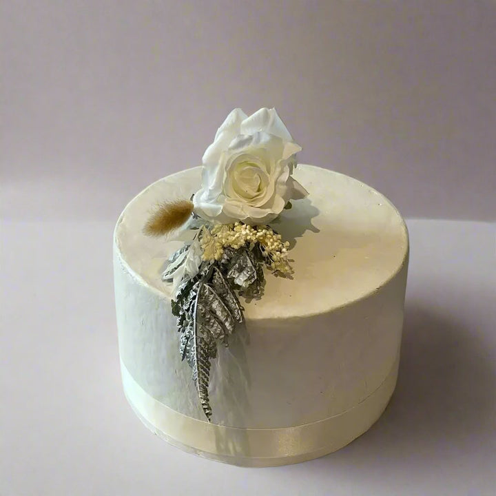 White Rose And Silver Flower Cake Flowers Claire De Fleurs