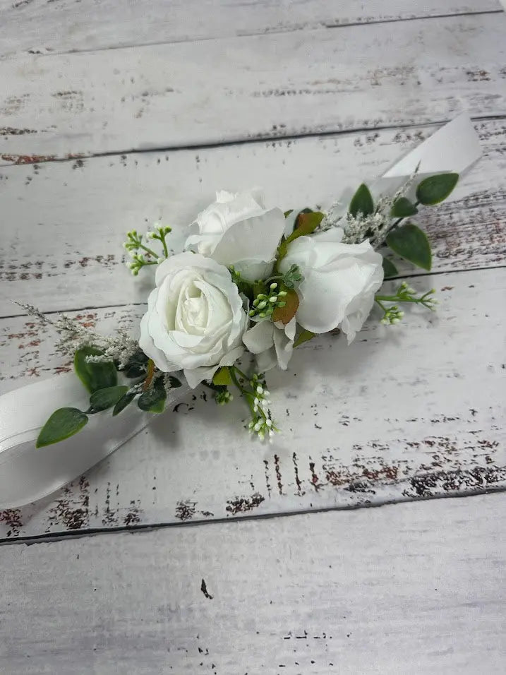 White Rose Artificial Wedding Bouquet Claire De Fleurs