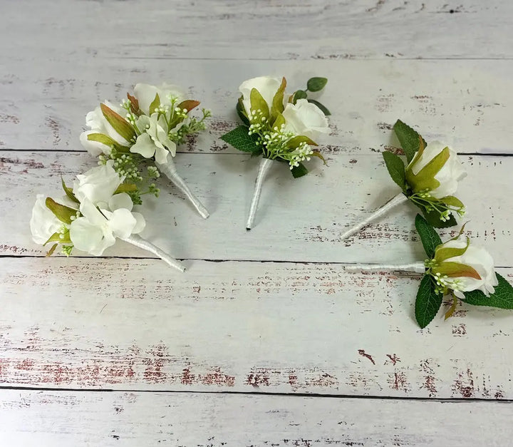 White Rose Artificial Wedding Bouquet Claire De Fleurs