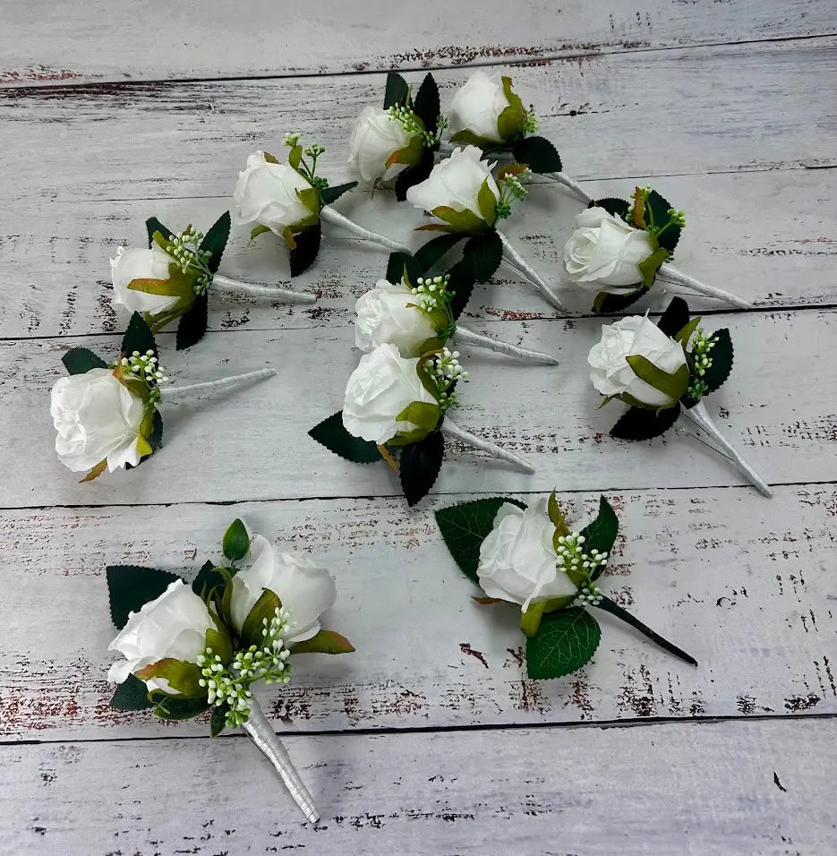 White Rose Artificial Wedding Bouquet Claire De Fleurs