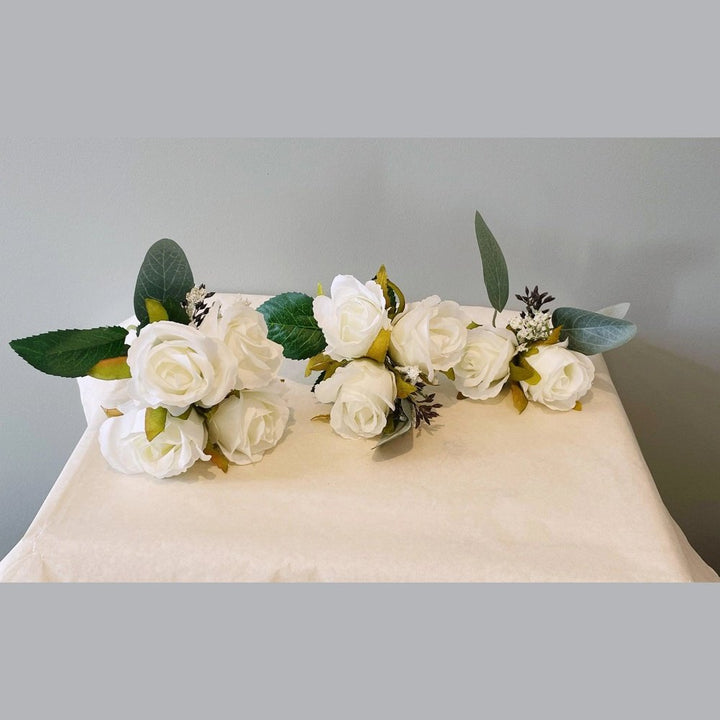 White Rose Cake Flowers - Artificial Flowers | Claire De Fleurs