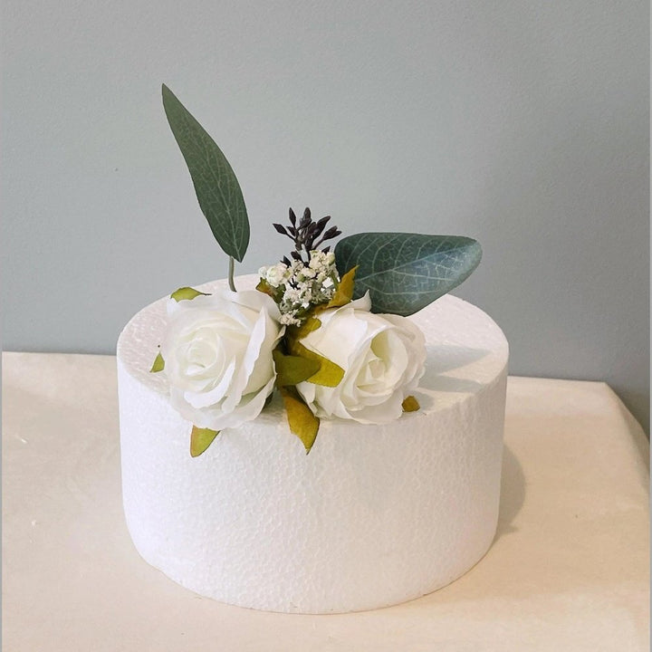 White Rose Cake Flowers - Artificial Flowers | Claire De Fleurs