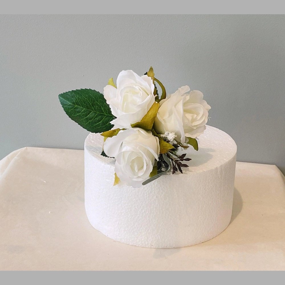 White Rose Cake Flowers - Artificial Flowers | Claire De Fleurs