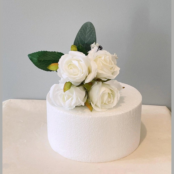 White Rose Cake Flowers - Artificial Flowers | Claire De Fleurs