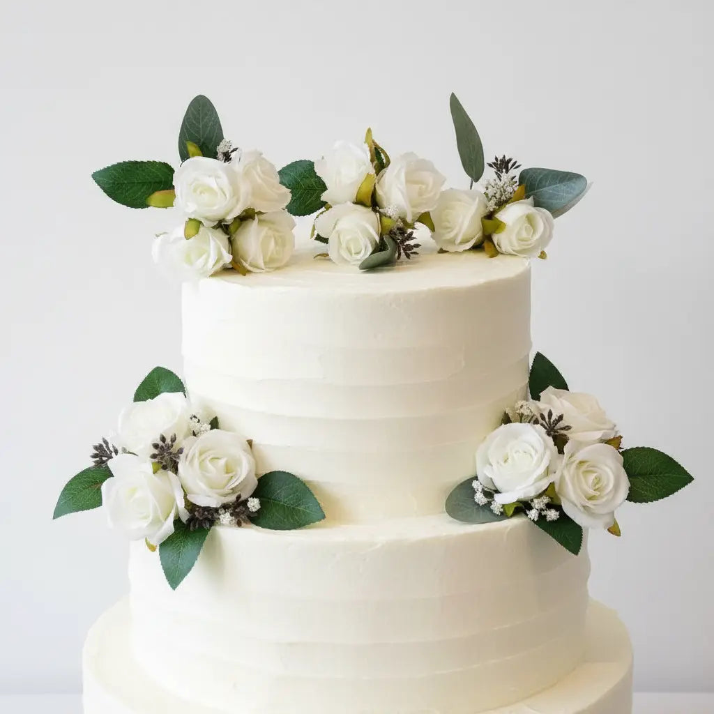 White Rose Cake Flowers Claire De Fleurs