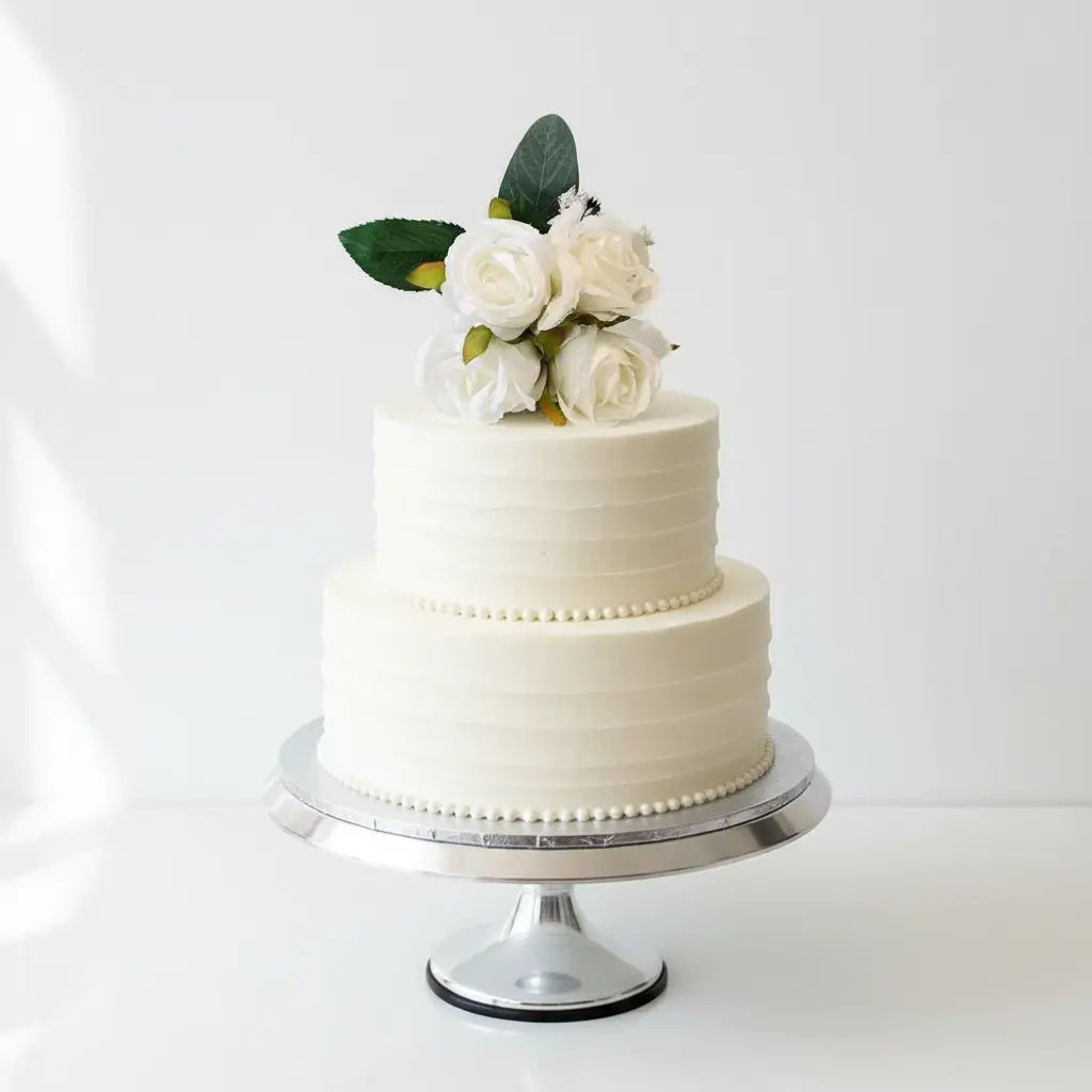 White Rose Cake Flowers Claire De Fleurs