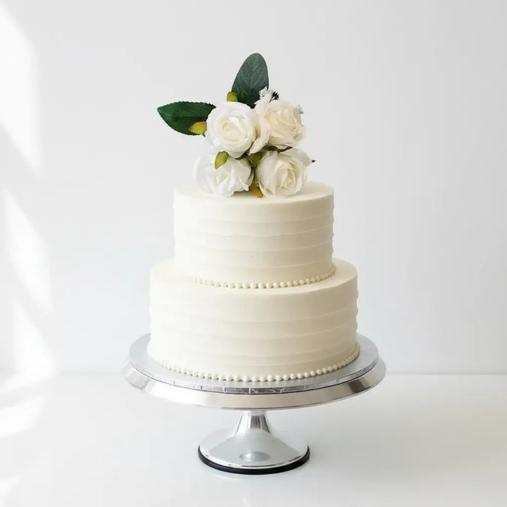 White Rose Cake Flowers Claire De Fleurs