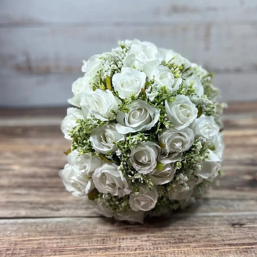 White Rose Wedding Bouquet Claire De Fleurs