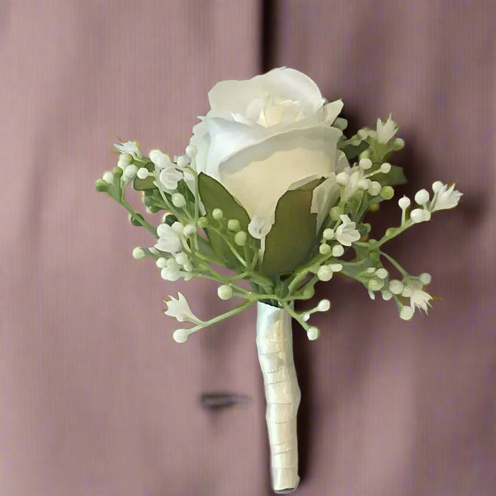 White Rose and Peony Bridal Bouquet Claire De Fleurs