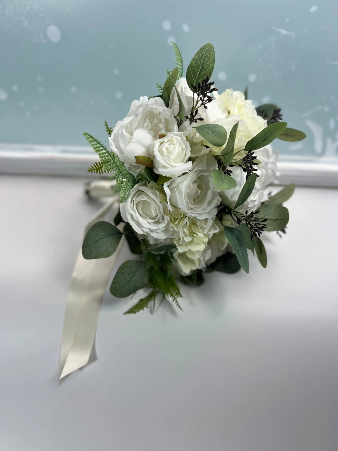 White Roses And Peonies Bouquet Claire De Fleurs