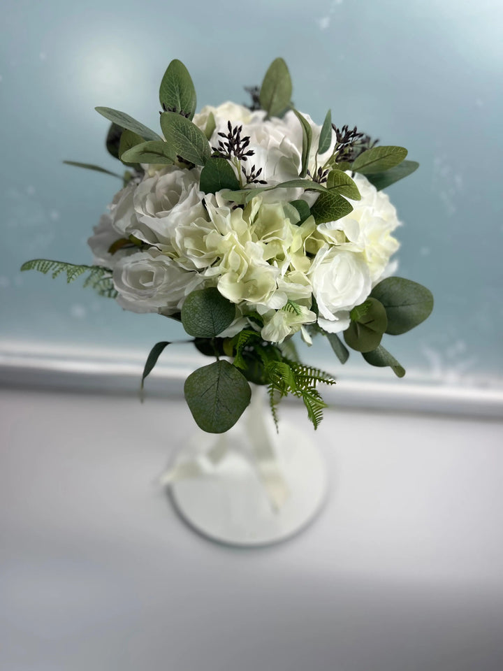 White Roses And Peonies Bouquet Claire De Fleurs