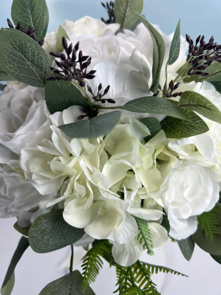 White Roses And Peonies Bouquet Claire De Fleurs