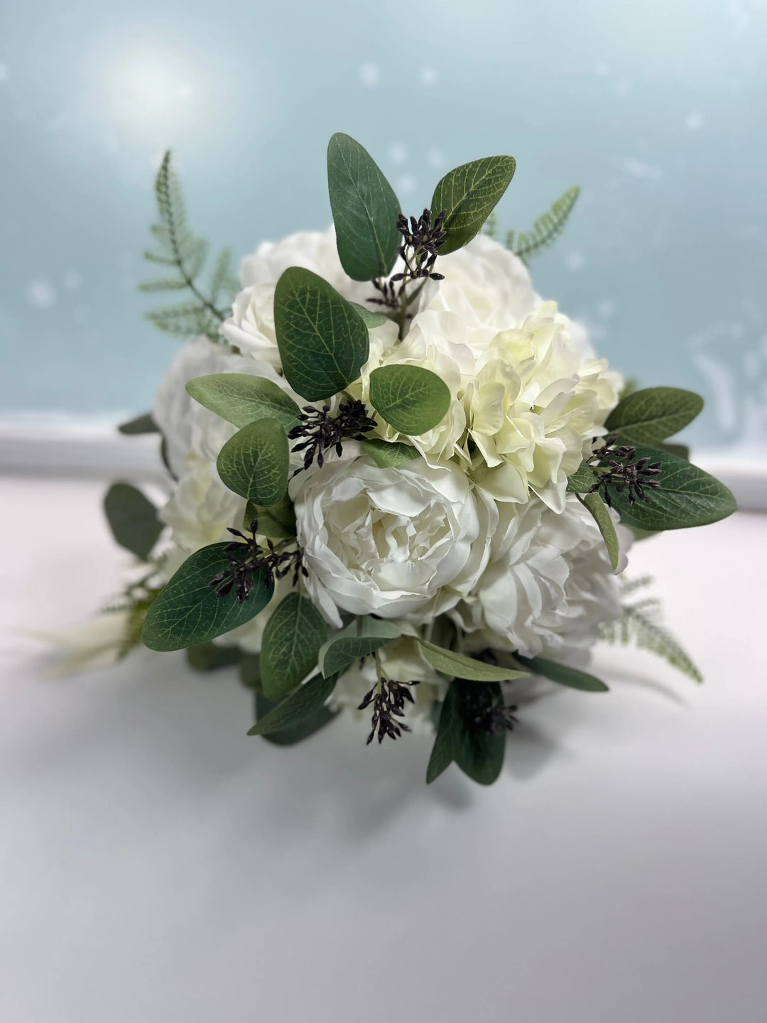 White Roses And Peonies Bouquet Claire De Fleurs