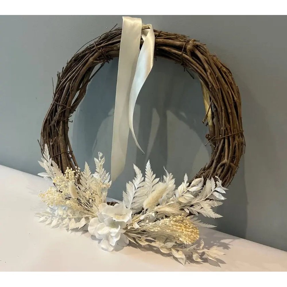 White Willow Christmas Wreath by Claire De Fleurs
