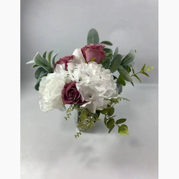 White and pink peonies, hydrangea - Artificial Silk Flowers Claire De Fleurs