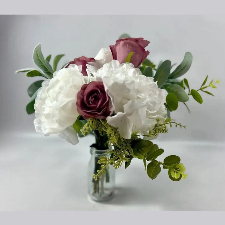 White and pink peonies, hydrangea - Artificial Silk Flowers Claire De Fleurs