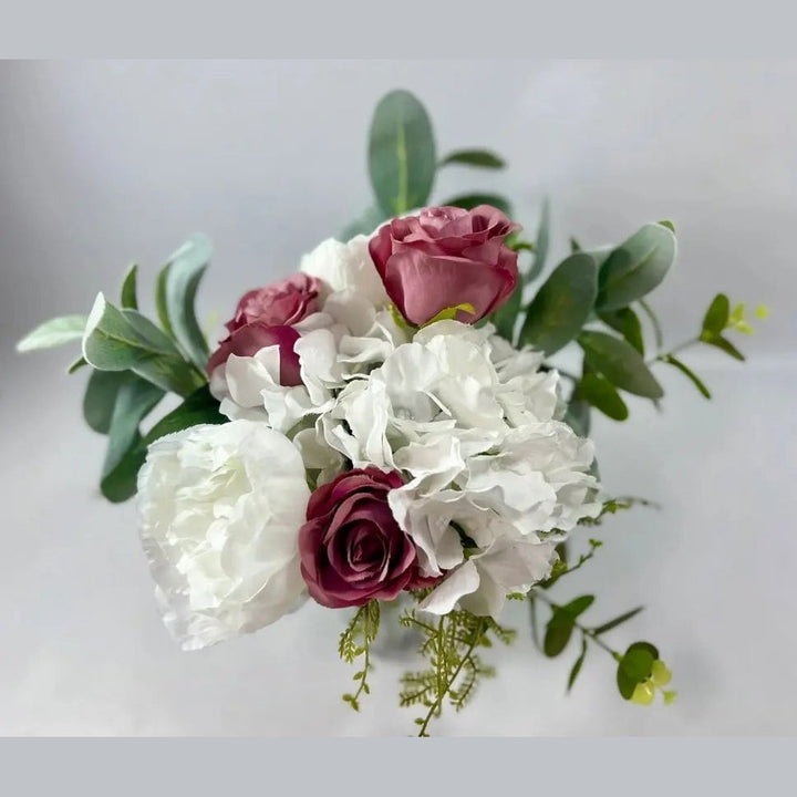 White and pink peonies, hydrangea - Artificial Silk Flowers Claire De Fleurs