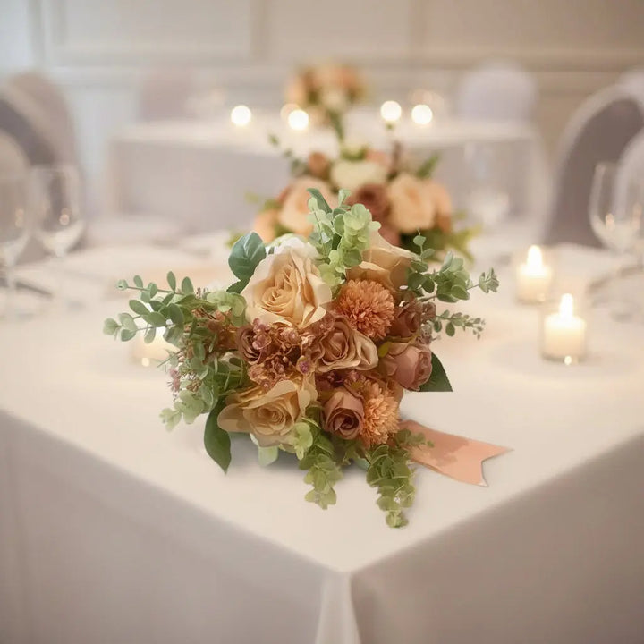 White, Nude and Dusty Pink Silk Bridal Bouquet Claire De Fleurs
