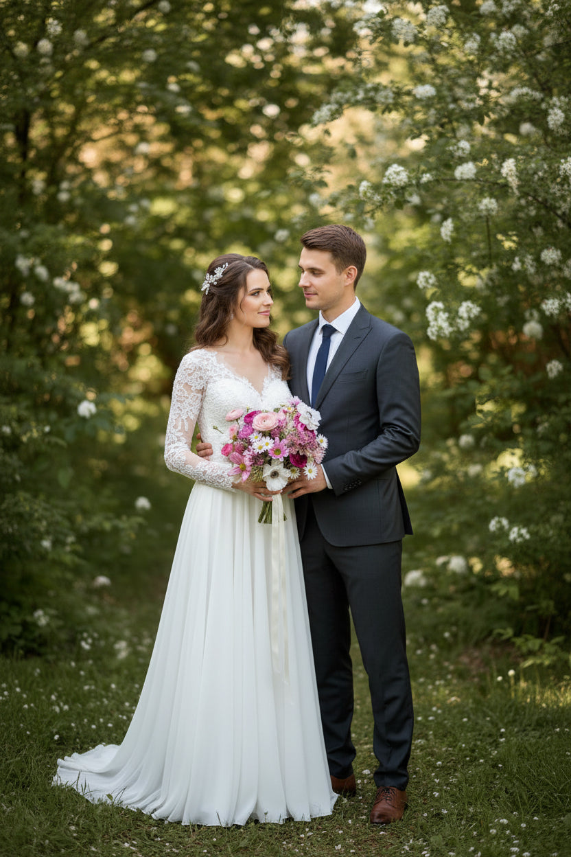 Wild Flower Pink And Ivory Wedding  Bridal Bouquet Claire De Fleurs