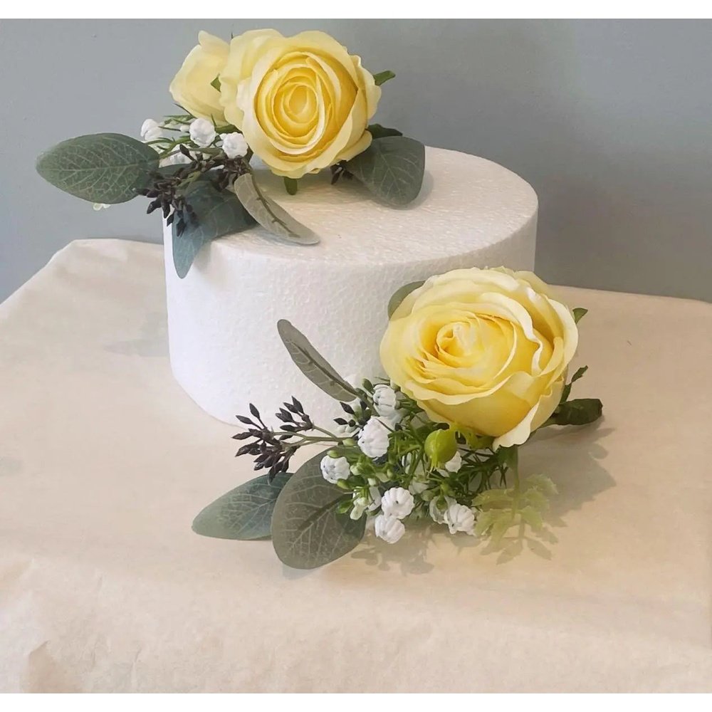 Yellow/Lemon Flower Cake Topper - Artificial Flowers | Claire De Fleurs