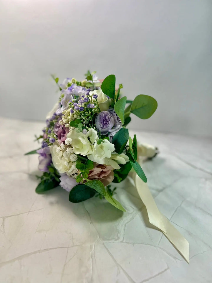 lilac and Ivory Rose Wedding Bridal Bouquet Claire De Fleurs