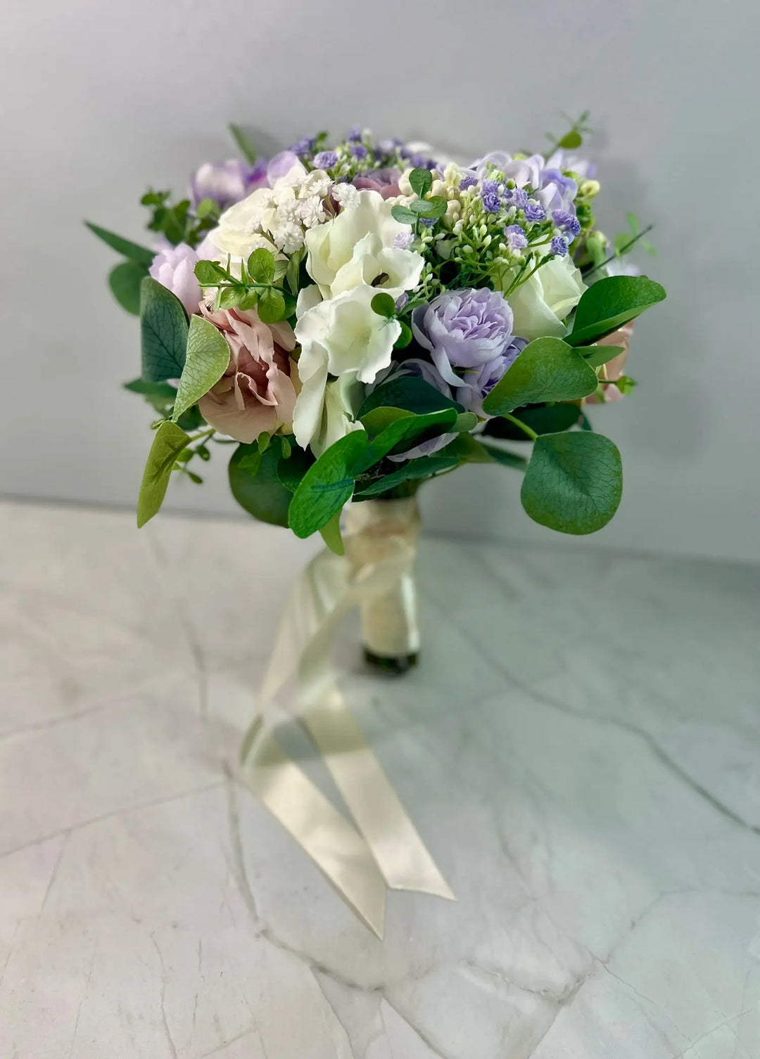 lilac and Ivory Rose Wedding Bridal Bouquet Claire De Fleurs