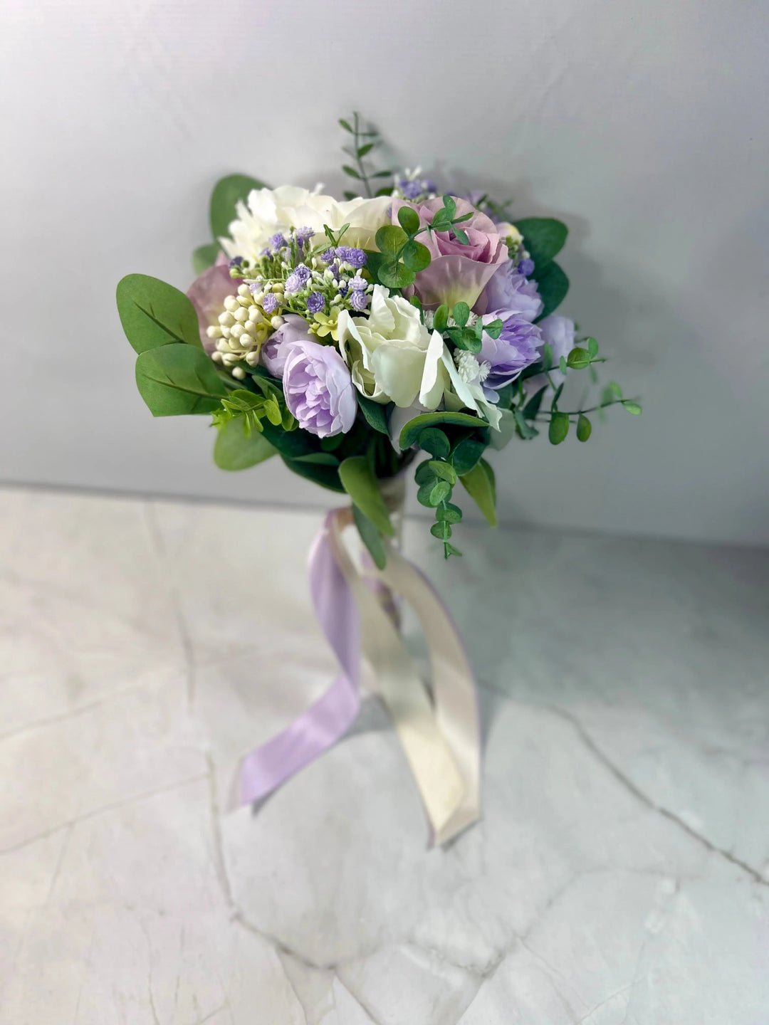 lilac and Ivory Rose Wedding Bridal Bouquet Claire De Fleurs