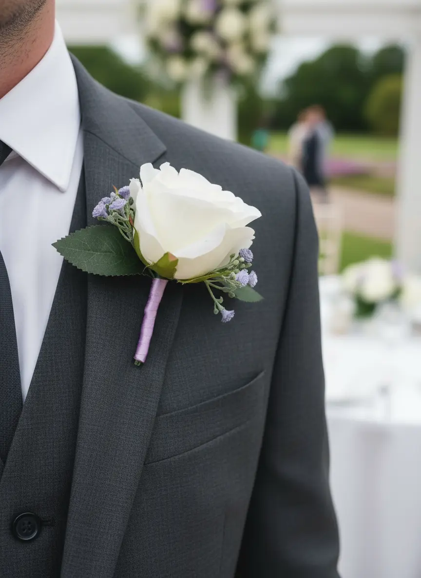lilac and Ivory Rose Wedding Bridal Bouquet Claire De Fleurs